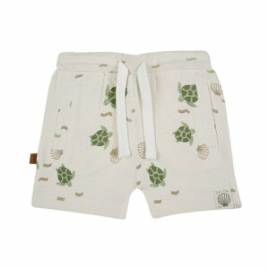 Het leuke broekje Turtle in de kleur Off White komt uit de Spring Sea Life collectie van Frogs and Dogs. Het broekje is gemaakt van fijne jersey stof en heeft een overall print van schildpadden en schelpen.