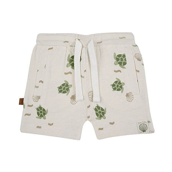 Het leuke broekje Turtle in de kleur Off White komt uit de Spring Sea Life collectie van Frogs and Dogs. Het broekje is gemaakt van fijne jersey stof en heeft een overall print van schildpadden en schelpen.
