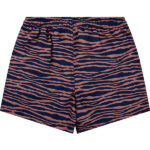 Baby zwemshort zebra blauw oranje met elastische tailleband en zebra print