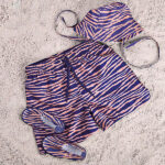 Baby zwemshort zebra blauw oranje met elastische tailleband en zebra print