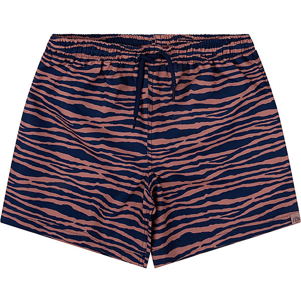 Baby zwemshort zebra blauw oranje met elastische tailleband en zebra print