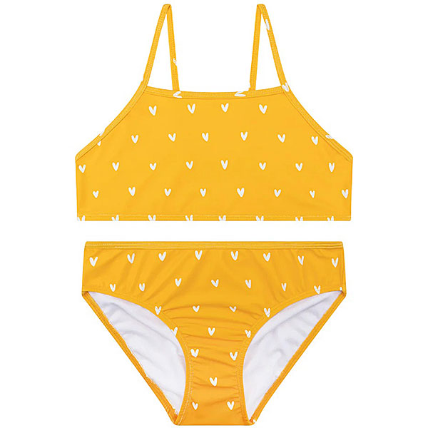 Op zoek naar een leuke trendy bikini voor jouw kleine meid? Hier vindt je de oranje bikini hartjes van Swim Essentials. Met deze mooie bikini loopt jou kleine meid er stoer en modieus bij. Deze bikini is in de kleur oranje met een witte print van hartjes.