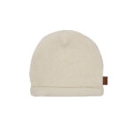 beige teddy baby beanie uit de Amour collectie van Frogs and Dogs met Amour-logo