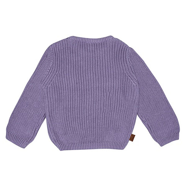 Deze stoere gebreide trui / sweater in de kleur paars komt uit de Smart Club collectie van Frogs and Dogs. Deze gebreide sweater is gemaakt in een ribmotief en heeft raglan mouwen. Op de schouder zitten knoopjes. Deze sweater is voorzien van gebreide boordjes.