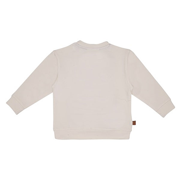 Deze stoere sweater in de kleur beige komt uit de Smile Club collectie van Frogs and Dogs. De sweater is gemaakt van zacht katoen. Op de voorzijde is het hoofdje van een 'Smile' geborduurd met wollige blauwe garen waardoor het er echt op ligt. Aan de binnenzijde is vlies gebruik waardoor de huid van je kleintje beschermd wordt.