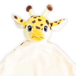Cubbies knuffeldoekje Tumbleberry giraffe met witte buik, gele accenten en geborduurd gezicht