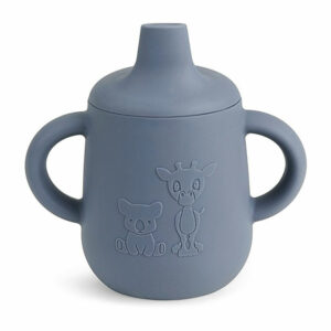 Nuuroo drinkbeker met deksel Bering Sea siliconen - blauw - 140 ml