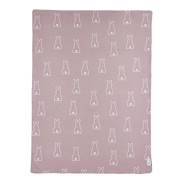 Dit schattige dekentje Rabbit Lilac Velvet komt uit de speciale collectie die Meyco gemaakt heeft in samenwerking met AnneMarie Keizer. Het dekentje bestaat uit 2 lagen en dit zorgt voor extra zachte comfort en warmte. Aan de voorzijde heeft het dekentje een gebreide kant met schattige konijntjes. De achterzijde is effen wit. Zeer geschikt om te gebruiken in het voorjaar of het najaar.