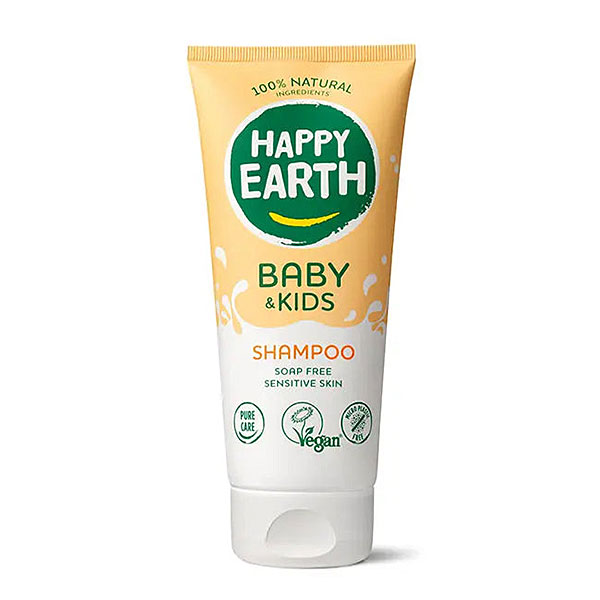 Happy Earth Baby Kids shampoo in suikerriet tube 100 procent natuurlijk en zeepvrij