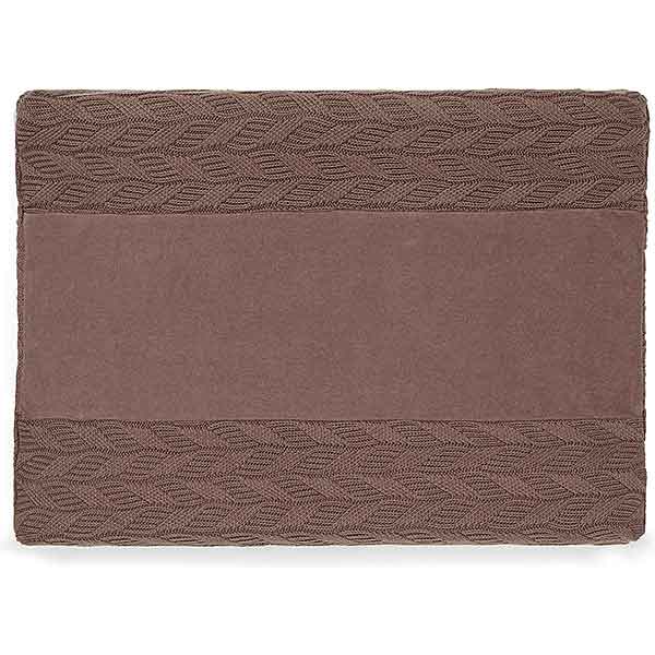 Jollein aankleedkussenhoes Spring Knit Chestnut 50 x 70 cm van gebreid katoen met golvend patroon