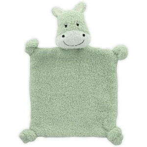 Dit leuke speendoekje Hippo in de kleur mint komt uit de collectie Little Lemonade van Jollein. Het doekje is gemaakt van badstof katoen. Aan de bovenzijde zit een hoofdje van een nijlpaard. Alle hoekjes van het doekje zijn voorzien van een knoopje. 