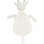 Dit leuke crèmekleurige knuffeldoekje Giraf komt uit de collectie van Jollein en kan de hele dag met jouw baby knuffelen. Het doekje is crème gebreid aan de voorzijde. Het buikje van het diertje is van extra zachte fleece en de achterkant is van fijne badstof gemaakt. Een erg hoog knuffelgehalte dus! Het doekjes bevestig je gemakkelijk aan het speentje door middel van het aangehechte lusje.  Het doekje heeft het hoofdje van een giraffe.
