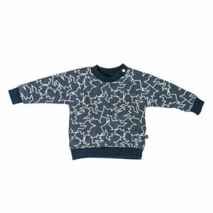 Deze unieke sweater met bliksemprint komt uit de collectie van Mijs X Merlijn.  Deze stijlvolle sweater heeft een eigentijdse print van de bliksem in de kleur wit op een blauwe ondergrond. De sweater is gemaakt van 100% katoen en voelt heerlijk zacht aan. De boorden zijn elastisch en het heeft een handige diagonale drukker sluiting op de schouder zodat hij makkelijker aangetrokken kan worden.