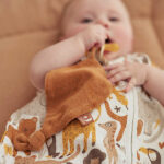 Dit lieve speendoekje Biscuit in de vorm van een blad is gemaakt van badstof en komt uit de Basics collectie van Jollein. Aan de punt van het blaadje zit een knoopje waar je baby lekker aan kan friemelen om in slaap te vallen. Het speendoekje is gemaakt in de kleur bruin en is super handig om aan het speentje van jouw kleintje te hangen. Het speentje raakt minder snel kwijt en is meteen een knuffelvriendje wat geborgenheid geeft.