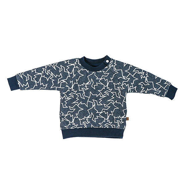 Deze unieke sweater met bliksemprint komt uit de collectie van Mijs X Merlijn.  Deze stijlvolle sweater heeft een eigentijdse print van de bliksem in de kleur wit op een blauwe ondergrond. De sweater is gemaakt van 100% katoen en voelt heerlijk zacht aan. De boorden zijn elastisch en het heeft een handige diagonale drukker sluiting op de schouder zodat hij makkelijker aangetrokken kan worden.