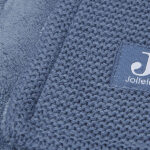 Jollein jeans blue Basic Knit wiegdekentje met blauwe fleece voering