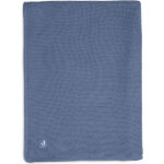 Jollein jeans blue Basic Knit wiegdekentje met blauwe fleece voering