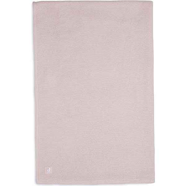 Jollein pale pink gebreid ledikantdekentje met fleece voering