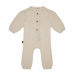 Dit leuke zalmkleurige boxpakje met lange mouwen komt uit de Amour collectie van Frogs and Dogs. Het boxpakje is gemaakt van zacht katoen en heeft een leuk stipjespatroon in de kleur zwart. De sluiting heeft 3 knoopjes in de vorm van een bloemetje en 2 drukkertjes. De zijkant van de opening heeft een schulprandje. De boorden van de mouwen en pijpjes zijn gezoomd met een elastiekje.