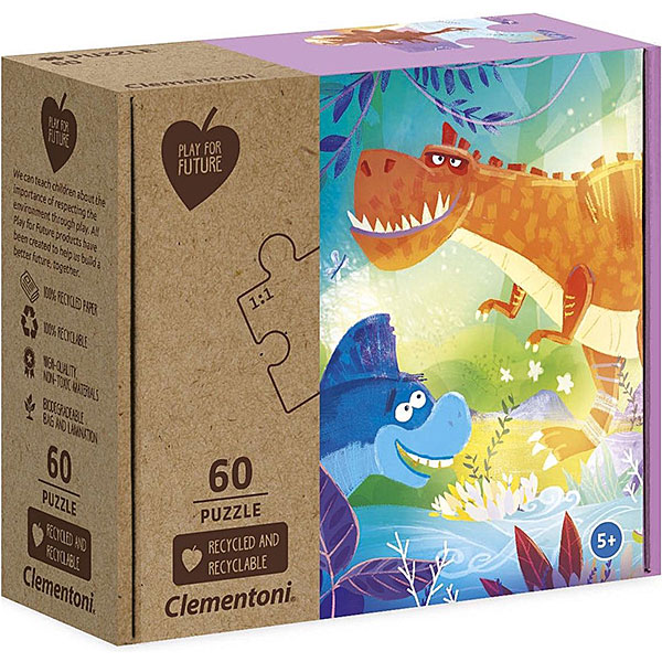 Wat is nou niet leuker dan puzzelen? Met een leuke puzzel met een geweldig eindresultaat? Dan is deze Dino legpuzzel iets voor jou. Met deze superleuke legpuzzel van Clementoni heeft jouw kind veel speelplezier. Laat de fantasie de vrije loop en puzzelplezier is gegarandeerd! De puzzel is gemaakt van 100% gerecyclede materialen en dus erg duurzaam.