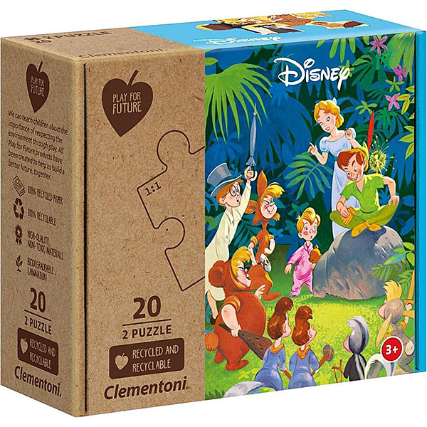 Wat is nou niet leuker dan puzzelen? Met een leuke puzzel met een geweldig eindresultaat? Dan zijn deze twee Disney legpuzzels iets voor jou. De set bestaat uit twee verschillende puzzels. Eentje met een prachtige afbeelding van Peter Pan en zijn vriendjes en eentje van Jungle Book waar in wordt gefeest en gedanst. Iedere puzzel bestaat uit twintig puzzelstukjes.