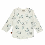 Gebroken wit babyshirtje met lange mouwen en dino print – Frogs and Dogs Nice Team collectie