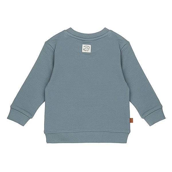 Groene sweater met dino voor baby of peuter – comfortabel met drukknoopjes