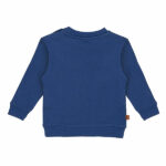 Stoere blauwe baby sweater met kleine smiley op borsthoogte voor een vrolijke touch. Gemaakt van zacht en warm materiaal, perfect voor frisse dagen.