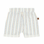 Dit stoere gebroken witte korte broekje met geprinte strepen uit de Sun and Sand-collectie van Frogs and Dogs. Gemaakt van zacht en luchtig materiaal voor extra comfort. Perfect voor zomerse dagen en dagelijks gebruik. Het broekje een omgeslagen rand bij de pijpjes voor een speelse look. Dankzij de elastische tailleband met koord zit het broekje comfortabel en blijft hij goed op zijn plek.