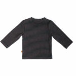 Dit bruin met donker groene streepjes baby t-shirt met lange mouwen en een ronde hals, is gemaakt van een comfortabele zachte rekbare katoen-lycra kwaliteit.