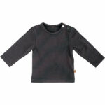 Dit bruin met donker groene streepjes baby t-shirt met lange mouwen en een ronde hals, is gemaakt van een comfortabele zachte rekbare katoen-lycra kwaliteit.