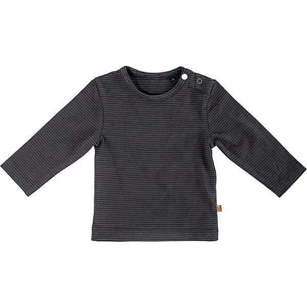 Dit bruin met donker groene streepjes baby t-shirt met lange mouwen en een ronde hals, is gemaakt van een comfortabele zachte rekbare katoen-lycra kwaliteit.