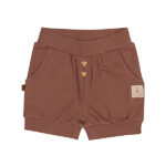 Deze schattige roodbruine - Burlwood- korte broek uit de Love Garden-collectie van Frogs and Dogs is een echte must-have. Gemaakt van zachte stof en uitgevoerd in een effen kleur, combineert dit broekje stijl en comfort moeiteloos.