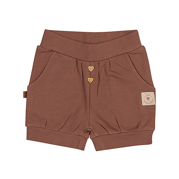 Deze schattige roodbruine - Burlwood- korte broek uit de Love Garden-collectie van Frogs and Dogs is een echte must-have. Gemaakt van zachte stof en uitgevoerd in een effen kleur, combineert dit broekje stijl en comfort moeiteloos.