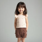 Deze schattige roodbruine - Burlwood- korte broek uit de Love Garden-collectie van Frogs and Dogs is een echte must-have. Gemaakt van zachte stof en uitgevoerd in een effen kleur, combineert dit broekje stijl en comfort moeiteloos.