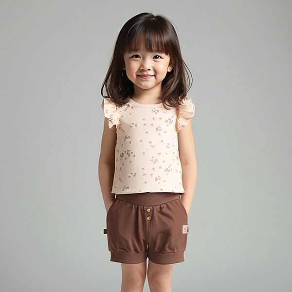 Deze schattige roodbruine - Burlwood- korte broek uit de Love Garden-collectie van Frogs and Dogs is een echte must-have. Gemaakt van zachte stof en uitgevoerd in een effen kleur, combineert dit broekje stijl en comfort moeiteloos.