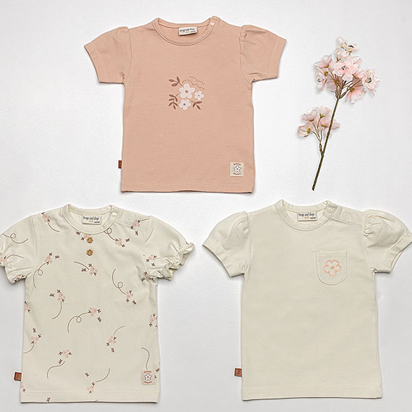 Baby T-shirt korte mouw Flower - Summer Flowers - White Alyssum - Gebroken wit - Frogs and Dogs