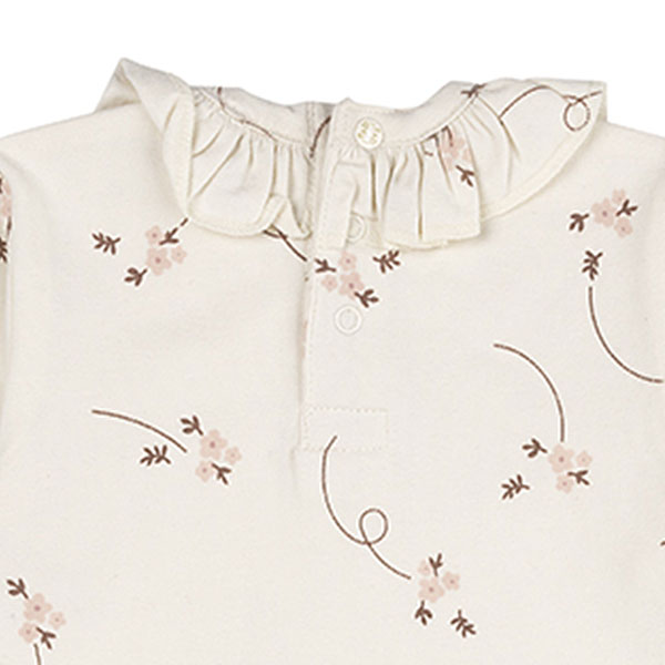 T-shirt lange mouw Flo - Summer Flowers - White Alyssum - Gebroken wit - Frogs and Dogs