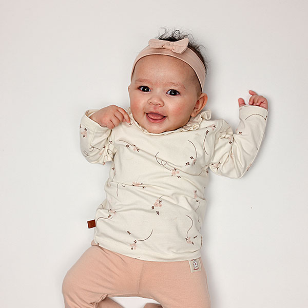 Baby T-shirt lange mouw Flo - Summer Flowers - White Alyssum - Gebroken wit - Frogs and Dogs