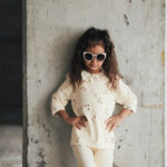 Kinder T-shirt lange mouw Flo - Summer Flowers - White Alyssum - Gebroken wit - Frogs and Dogs