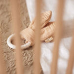 Bijtring Bunny Ears van Jollein in moonstone met siliconen ring en zachte stoffen oortjes