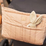 Jollein bijtring Bunny Ears in olive green met siliconen ring en stoffen oortjes