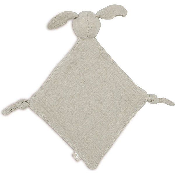Jollein speendoekje Bunny Ears Olive Green in de vorm van een konijntje van hydrofiel katoen