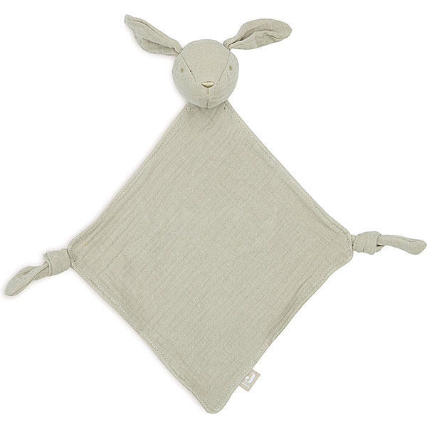 Jollein speendoekje Bunny Ears Olive Green in de vorm van een konijntje van hydrofiel katoen
