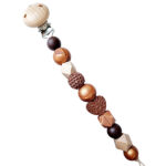 Speenkoord Maud met koperkleurige kralen en bruin hartje van Happy by Lies