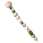 Speenkoord Max groen met jungle kralen en houten clip van Happy by Lies