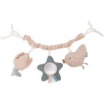 Jollein wagenspanner met tulp, vogeltje en vogelhuisje met spiegel in zachte kleuren