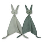 Nuuroo Ado knuffeldoekjes Light Green en Warm Green, set van 2 biologisch katoenen doekjes