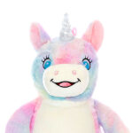 Cubbies knuffel Aurora eenhoorn met pastelkleuren, glanzende hoorn en blauwe ogen