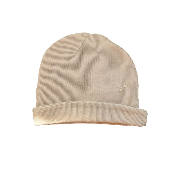 Frogs and Dogs Waffle Organic beanie beige van organisch katoen met wafelstructuur